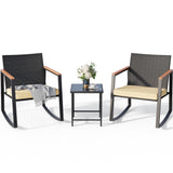 3-Piece Outdoor Rocking Conversation Set - Beige