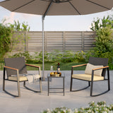 3-Piece Outdoor Rocking Conversation Set - Beige