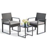 Asofer 6×4 FT Lockable Metal Garden Shed with 3PCS Outdoor Wicker Sofa Set, Complete All Weather Patio Storage & Lounge Furniture for Poolside Lawn
