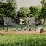 Asofer Patio Furniture Set, Rocking Chair with Coffee Table, for Bistro, Conversation, Garden, Balcony, Backyard, Mixed Color