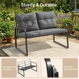 Patio Furniture Set on Sale, Outdoor Rocking Chair Set with Soft Cushion & Coffee Table for Backyard, Poolside Porch, Gray