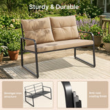 Patio Furniture Set on Sale, Outdoor Rocking Chair Set with Soft Cushion & Coffee Table for Backyard, Poolside Porch, Beige