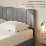 Asofer Queen Size Bed Frame with 4 Storage Drawer on Wheels, Upholstered Headboard Adjustable, for Home Bedroom