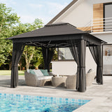 11x11ft Pop Up Outdoor Gazebo,Asofer Patio Canopy Tent with Mosquito Netting for Backyard Patio, Gray