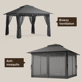 Patio Furniture Set - Includes 7 PCS Wicker Sectional sofa & 11x11 Pop Up Gazebo, 121 Square feet of Shade for Poolside, Garden, Party