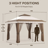 Patio Furniture Set - Includes 7 PCS Wicker Sectional sofa & 11x11 Pop Up Gazebo, 121 Square feet of Shade