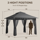 Patio Furniture Set - Includes 7 PCS Wicker Sectional sofa & 11x11 Pop Up Gazebo, 121 Square feet of Shade for Poolside, Garden, Party