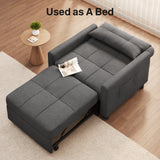 Asofer Sofa Bed Chair, 3 in 1 Convertible Futon Couch, Adjustable Backrest, Breathable and easy to clean, Dark Gray