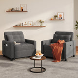 Asofer Sofa Bed Chair, 3 in 1 Convertible Futon Couch, Adjustable Backrest, Breathable and easy to clean, Dark Gray