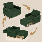 Jolifa Futon Chair Bed ¨C Space-Saving 3-in-1 Convertible Sofa Bed with Wheels, Adjustable Angles for Small Rooms & Dorms, Green