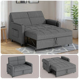 Jolifa Sofa Bed, 2 in 1 Sleeper Sofa with Detachable Linen Cover, Easy to Assemble, Recliner Lounge, Comfy Futon Pull Out Couch for Living Room/Office/Apartment (Dark Grey)