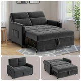 Jolifa Sofa Bed, 2 in 1 Sleeper Sofa with Detachable Velvet Cover, Easy to Assemble, Recliner Lounge, Comfy Futon Pull Out Couch for Living Room/Office/Apartment (Dark Grey)