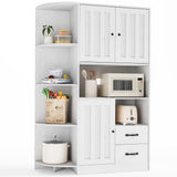 Kitchen Pantry Cabinet, 60.4" Farmhouse Pantry Storage, Freestanding Hutch with Doors & Shelves, Cupboard for Dining Room