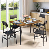 Kitchen Table Chairs Set of 4, Lofka Dining Table Set for Small Spaces & Apartment, Rustic Brown