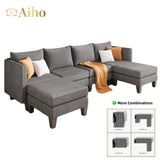 U-Shaped Sectional Sofa - Dark Grey