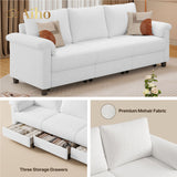 68 "L Futon, Couches and Sofas with Soft Armrest and 3 Comfortable Pillows - Light Gray