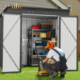 6X4 Outdoor Storage shed - Gray