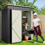 5' x 3' Outdoor Storage Shed with Single Lockable Door - Gray