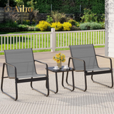 Patio Furniture Set, 3 Piece Patio Bistro Chairs Set with Coffee Table for Patio, Garden and Bistro - Gray