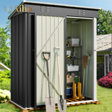 5' x 3' Storage Shed With Sliding Doors and Large Capacity for Your Home - Gray