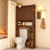 Over the Toilet Storage Cabinet, Aiho 70.3" H Bathroom Storage Cabinet with Adjustable Shelves & 2 Side Hooks, Best Gifts for Bathroom, Small Spaces, Dark Brown