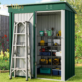 5'x 3'Outdoor Storage Shed with Lockable Door for Backyard Patio Lawn - Green