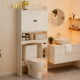 Over the Toilet Storage Cabinet, Aiho 70.3" H Bathroom Storage Cabinet with Adjustable Shelves & 2 Side Hooks, Best Gifts for Bathroom, Small Spaces, White