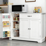 Aiho 43.3" L Buffet Cabinet with Storage, Coffee Bar Cabinet with Drawer & Doors & Shelves for Kichen, Bathroom, Livingroom, White