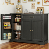 Aiho 43.3" L Buffet Cabinet with Storage, Coffee Bar Cabinet with Drawer & Doors & Shelves for Kichen, Bathroom, Livingroom, Black