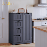 Aiho 33.5" H Kitchen Pantry Storage Cabinet with 1 Door & 3 Drawers & 3 Adjustable Shelves, Modern Kitchen Storage Cabinets for Living Room, Dining Room, Gray