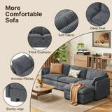 Lofka 111.4" U Shaped Cloud Couch£¬Modular Sectional Sofa with 2 Ottoman and 5 Pillows, Modern Couch for living room, Dark Gray
