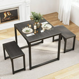 Lofka 26" Dining Table Set for 2, Small Kitchen Table for Home Furniture, Dining Room, Black