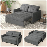 Lofka 3 in 1 Convertible Sofa Bed, Loveseat Sleeper with Adjustable Backrest, Pull Out Couch, Dark Grey