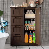 Lofka 33"H Bathroom Storage Cabinet with Door and Adjustable Shelves Brown