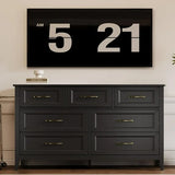 Lofka 47" Wooden Dresser TV Stand Wide Modern Chest of Drawers, Dresser for Bedroom with 7 Drawers with Metal Handle, Black