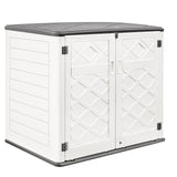 Lofka 49.7 Cubic ft. Horizontal Storage Shed, Outdoor Resin Storage Shed with 3 Doors, White