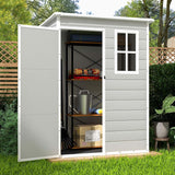 Lofka 5'x3' Shed for Outdoor Storage, Resin Storage Shed with Thick Panel, Free Standing, Waterproof, Gray