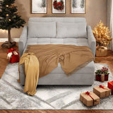 Lofka sofa bed with Pull Out Couch, 3-in-1 sleeper sofa Cama with Pillows & Pockets for Living Room Apartment,Light Grey