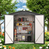 Lofka 6 x 4 FT Outdoor Storage Shed Clearance, Garden Tool Shed for Outsides,Yard, Patio, Gray