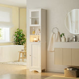 Lofka 67.1-inch Bathroom Storage Cabinet with Two Door Cabinets, and Open Shelves, White