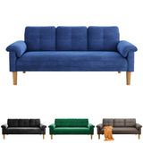 69" Velvet Sofa,Lofka 3 Seater Sofa with High Quality Foam,Comfy Upholstered Couch & Thick Backrest for Small Living Room|Bedroom|Apartment|Studio,Blue