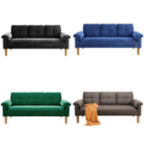 69" Velvet Sofa,Lofka 3 Seater Sofa with High Quality Foam,Comfy Upholstered Couch & Thick Backrest for Small Living Room|Bedroom|Apartment|Studio,Black