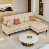 Lofka Modern Convertible Sofa, L-Shaped Sectional Couch with Comfy Backrest and Soft Seating for Living Room, Apartment, Lounge, Beige