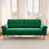 Lofka 69" Modern Small Sofa, Couch with Comfy Backrest and Soft Seating for Living Room Apartment Lounge, Green