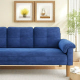 Lofka 69" Modern Sofa, Sofa with 3 Comfortable Pillows for Living Room, Apartment, Studio, Office, Blue