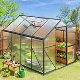 Lofka 8x6 FT Greenhouse with Sliding Door and Adjustable Roof Vent, Walk-in Outdoor Greenhouse for Patio & Garden