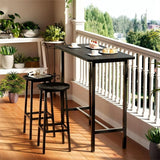 Lofka Bar Table Set 3 Pieces Kitchen Table & Chair Sets Black