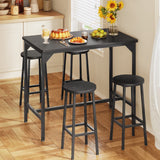 Lofka Bar Table Set for 4, Pub Dining Table Set for Dining room, Kitchen, Home Bar with 4 Stools 250lbs