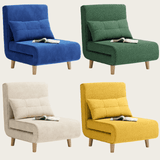 Lofka Chair, Convertible Reading Chair for Living Room|Bedroom|Apartment, Velvet Recliner Chair, Beige