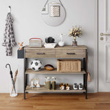 Lofka Console Table with Drawers, Entryway Console Table with 2 Drawer,Gray